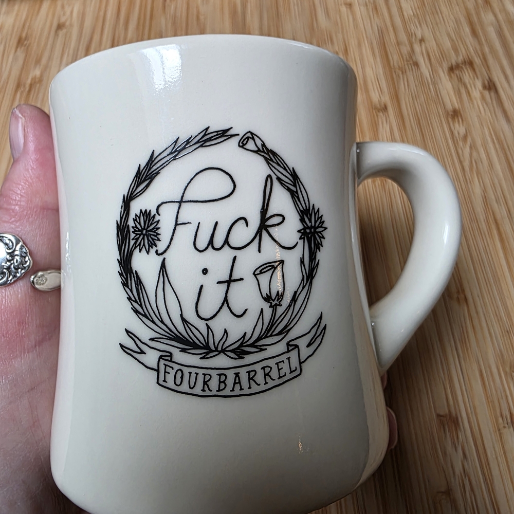 FOURBARREL Coffee Mug with Bold Design